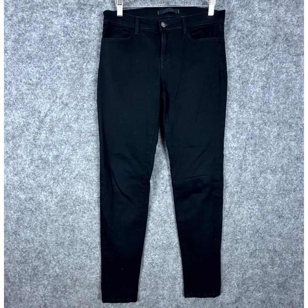 J Brand Skinny Jeans Women 29 Black Denim Cotton Stretch Slash Pocket Streetwear